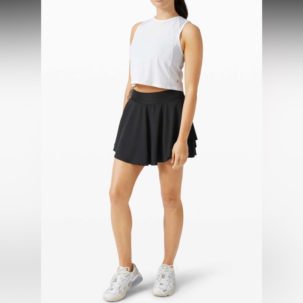 Discontinued Court Rival Skirt Tall Size 4 Black Lululemon